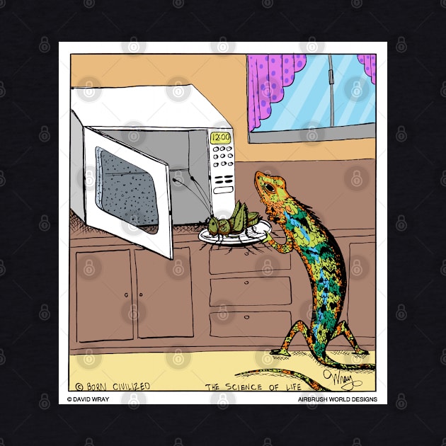 Lizard Using The Microwave Funny Reptile Novelty Gift by Airbrush World